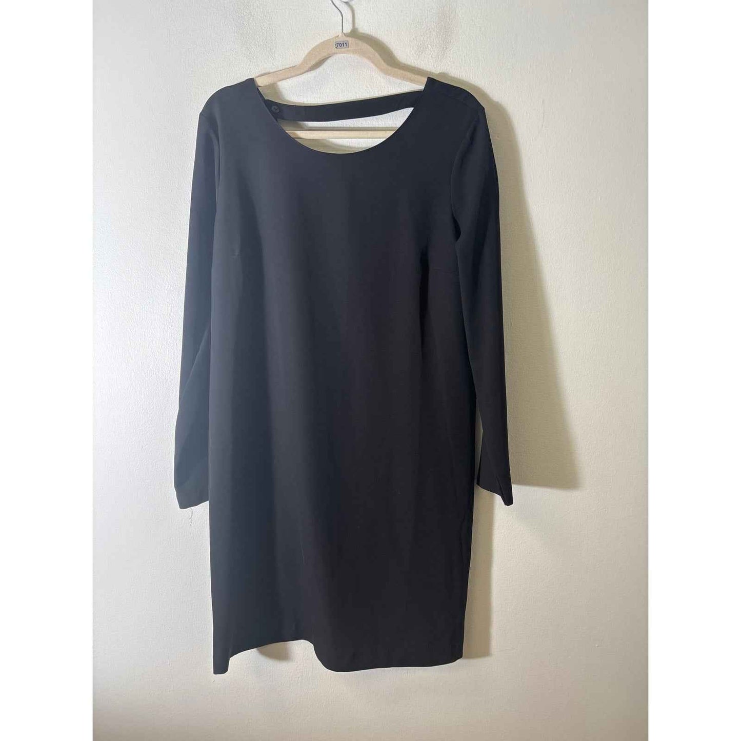 ottod'Ame Black Long Sleeve Backless Midi Shift Dress Sz 12