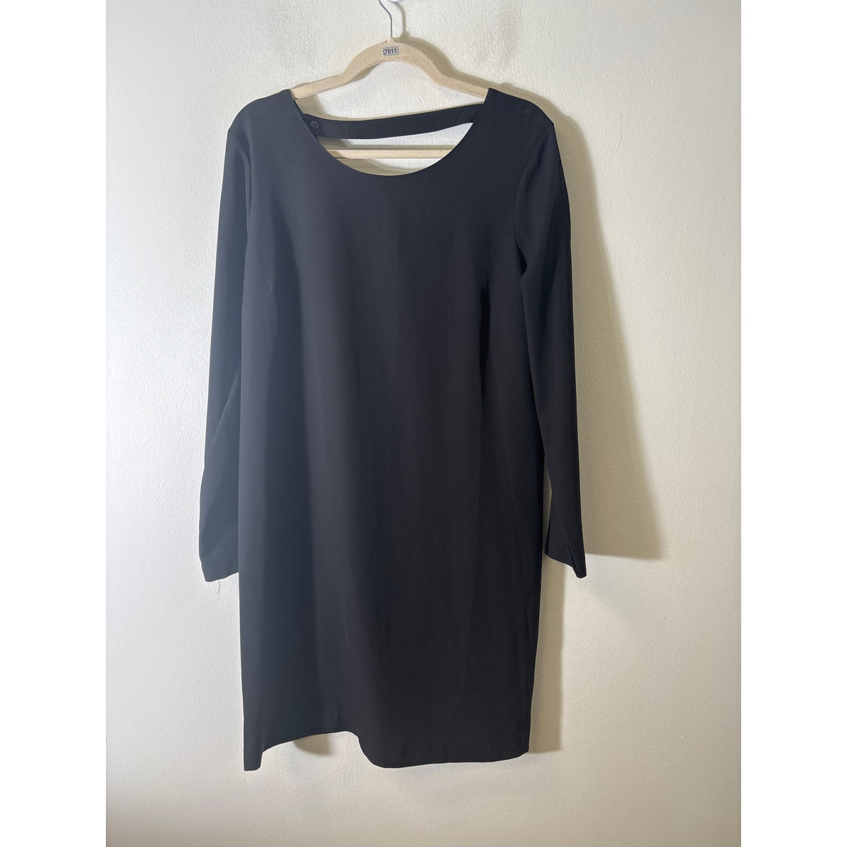 ottod'Ame Black Long Sleeve Backless Midi Shift Dress Sz 12