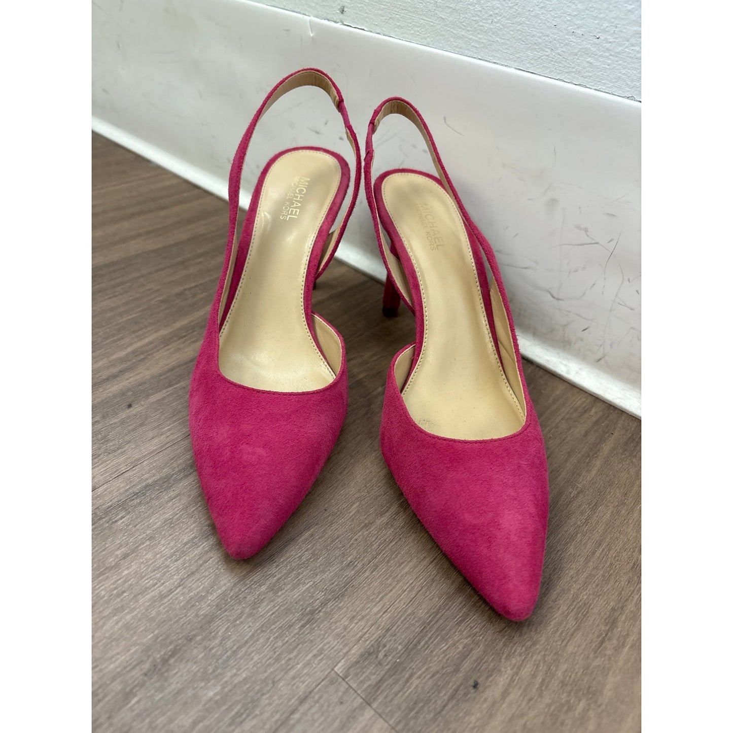 Michael Kors Hot Pink Suede Sling Back Heel Sz 6