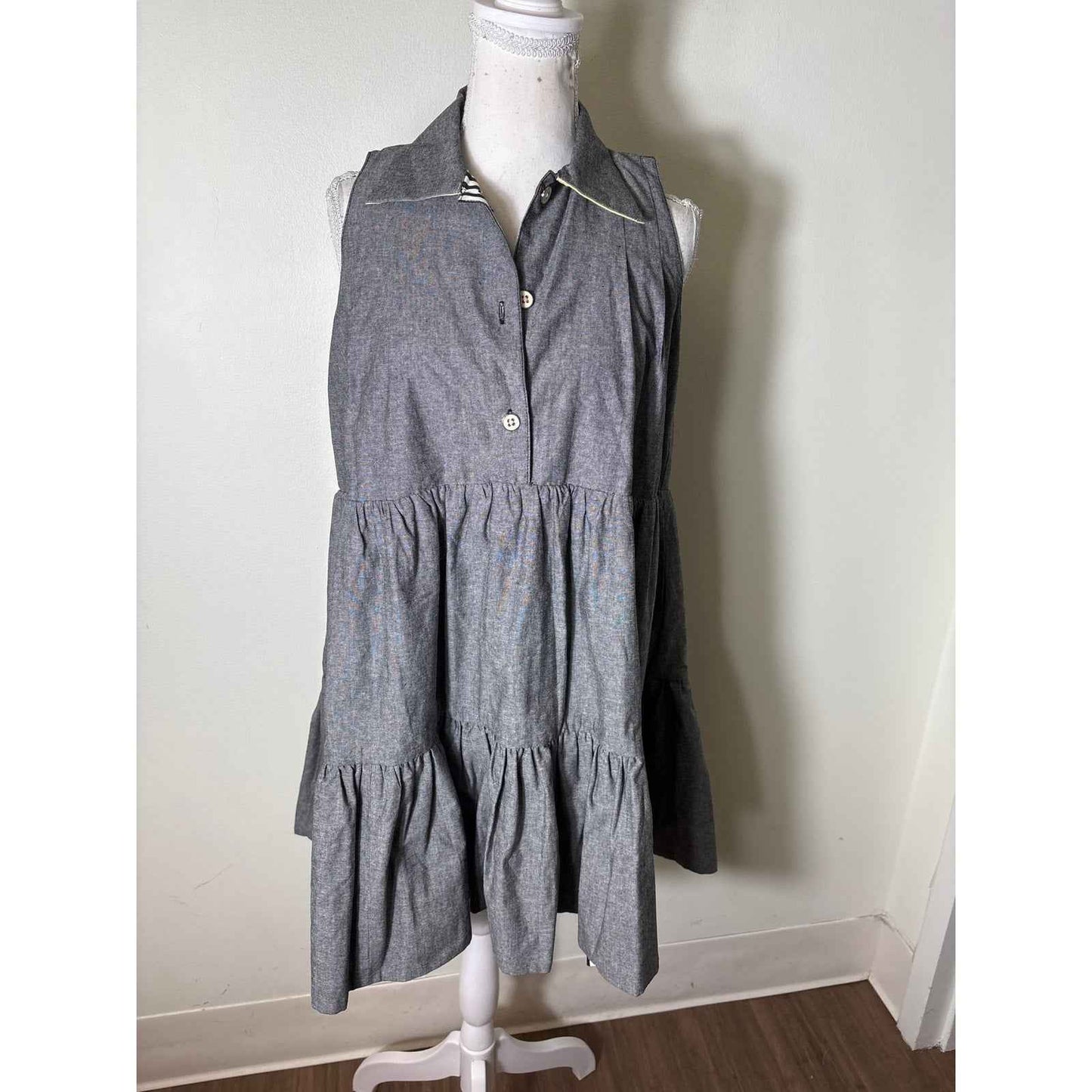 NWT Buru Maisonette Reversible Tiered Mini Dress Sz XS