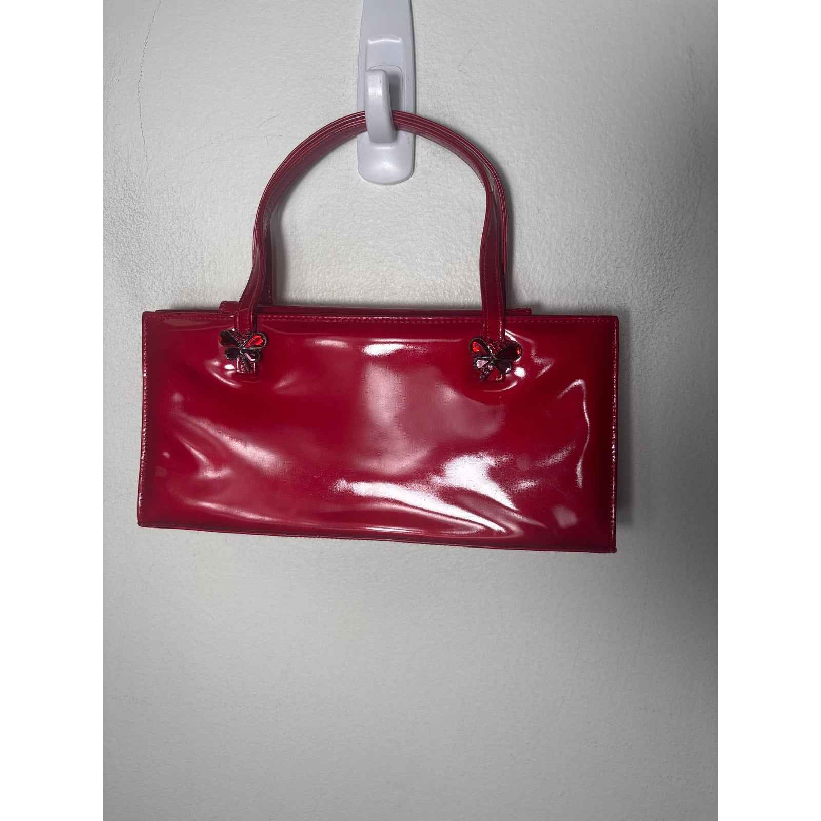 Stuart Weitzman Red Patent Butterfly Mini Handbag
