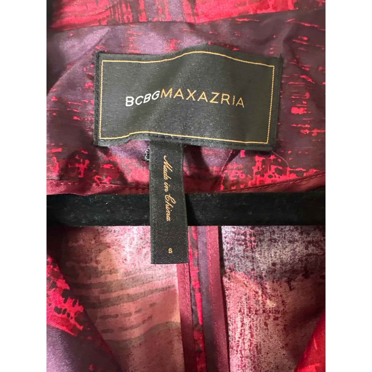 BCBG Crimson Brush Stroke Trench Coat Sz S