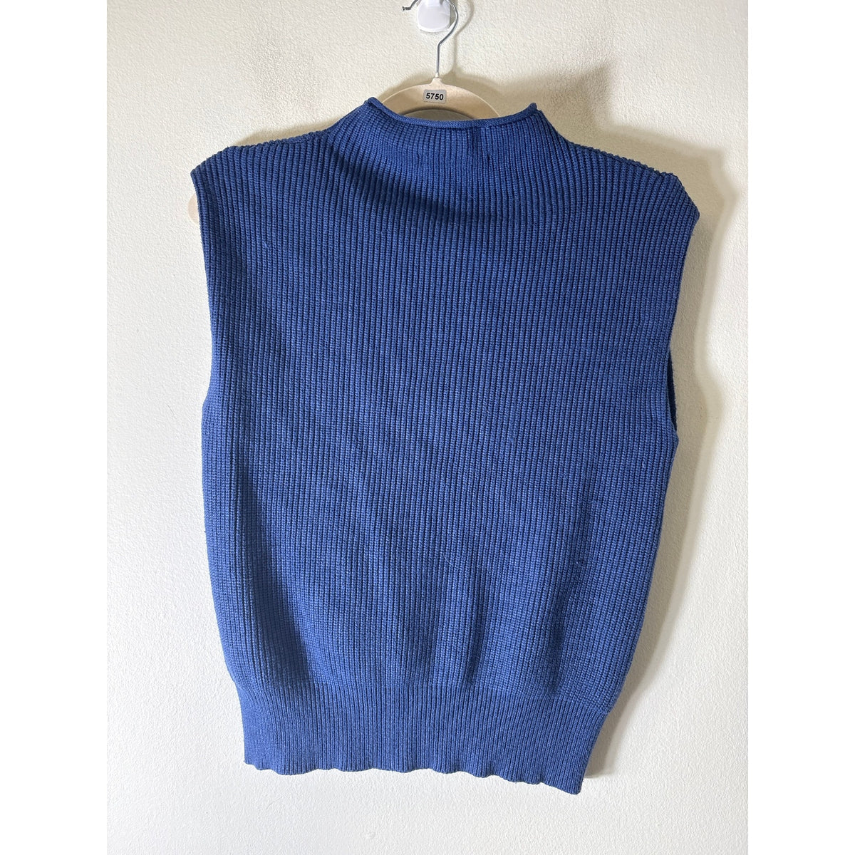 Anrabess Navy Mock Neck Sleeveless Sweater Sz XS