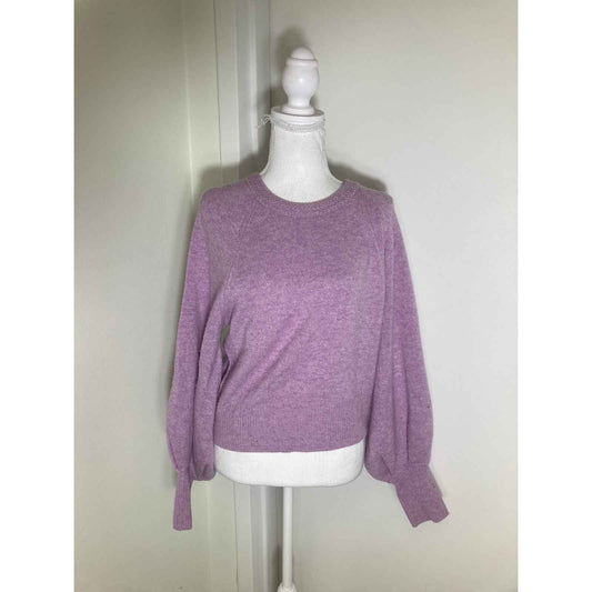 Love Shack Fancy Lavendar Herringbone Neckline Sweater Sz S