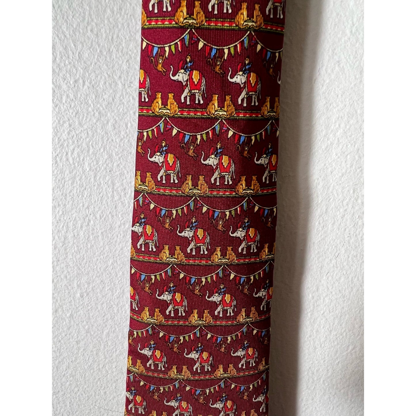 Salvatore Ferragamo Men's Crimson Elephant Tie
