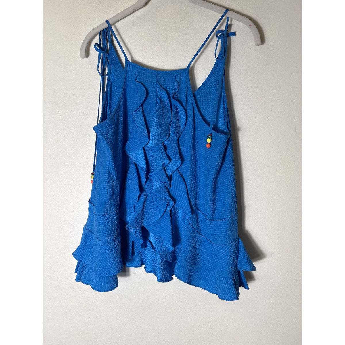 Rebecca Taylor Cobalt Blue Silk Spaghetti Strap Top Sz 4