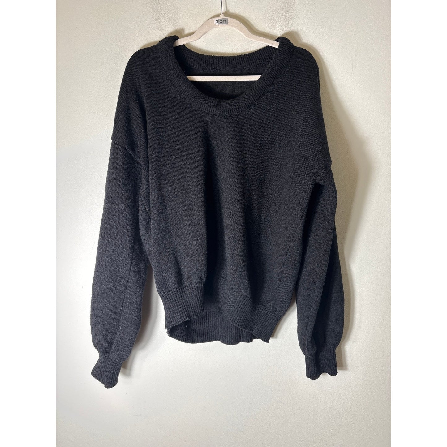 No Brand Black Scoop Neck Pullover Sweater Sz L