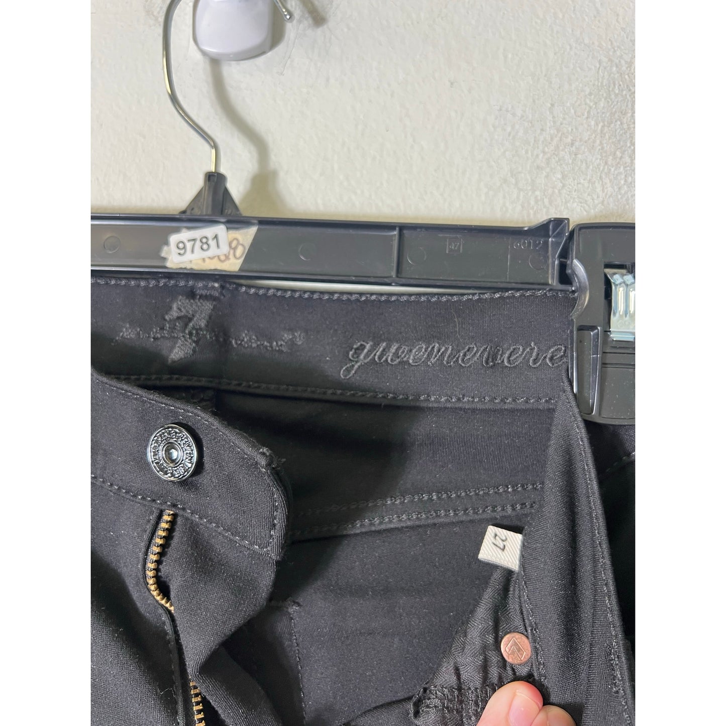 7 For All Mankind Black Stretch Denim Sz 27