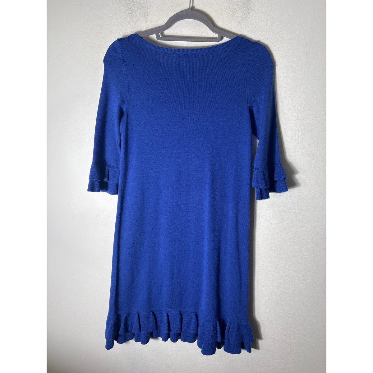 Lilly Pulitzer Bright Blue 3/4 Sleeve Knee Length Knit Dress Sz XS