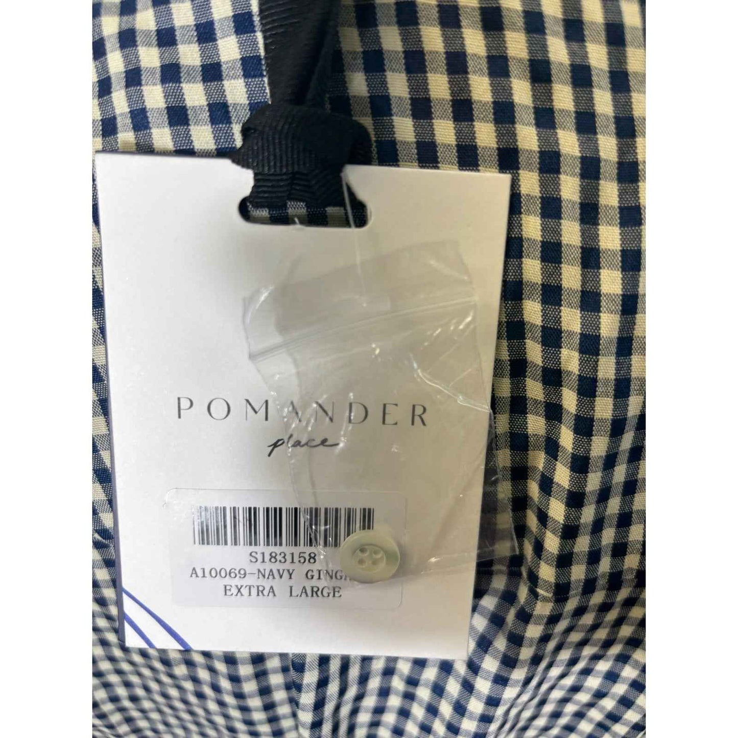 NWT Pomander Place Navy Gingham Jolene Dress Sz XL