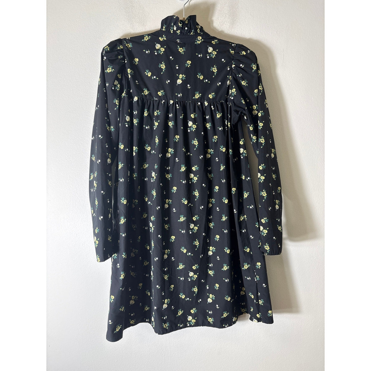 H&M Black With Yellow Flower Dress Sz S