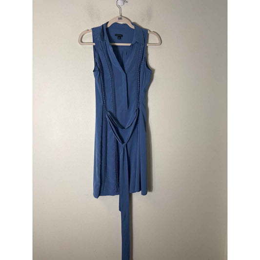 Ann Taylor Cornflower Blue Sleevless Knee Length Button Up Dress Sz 6