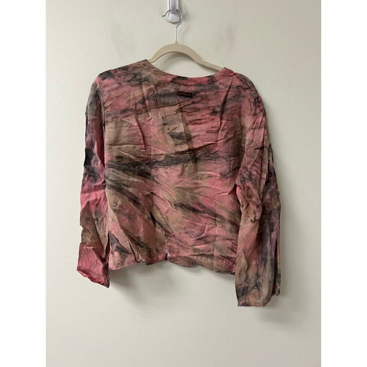Forever 21 Pink and Gray Long Sleeve Blouse Small
