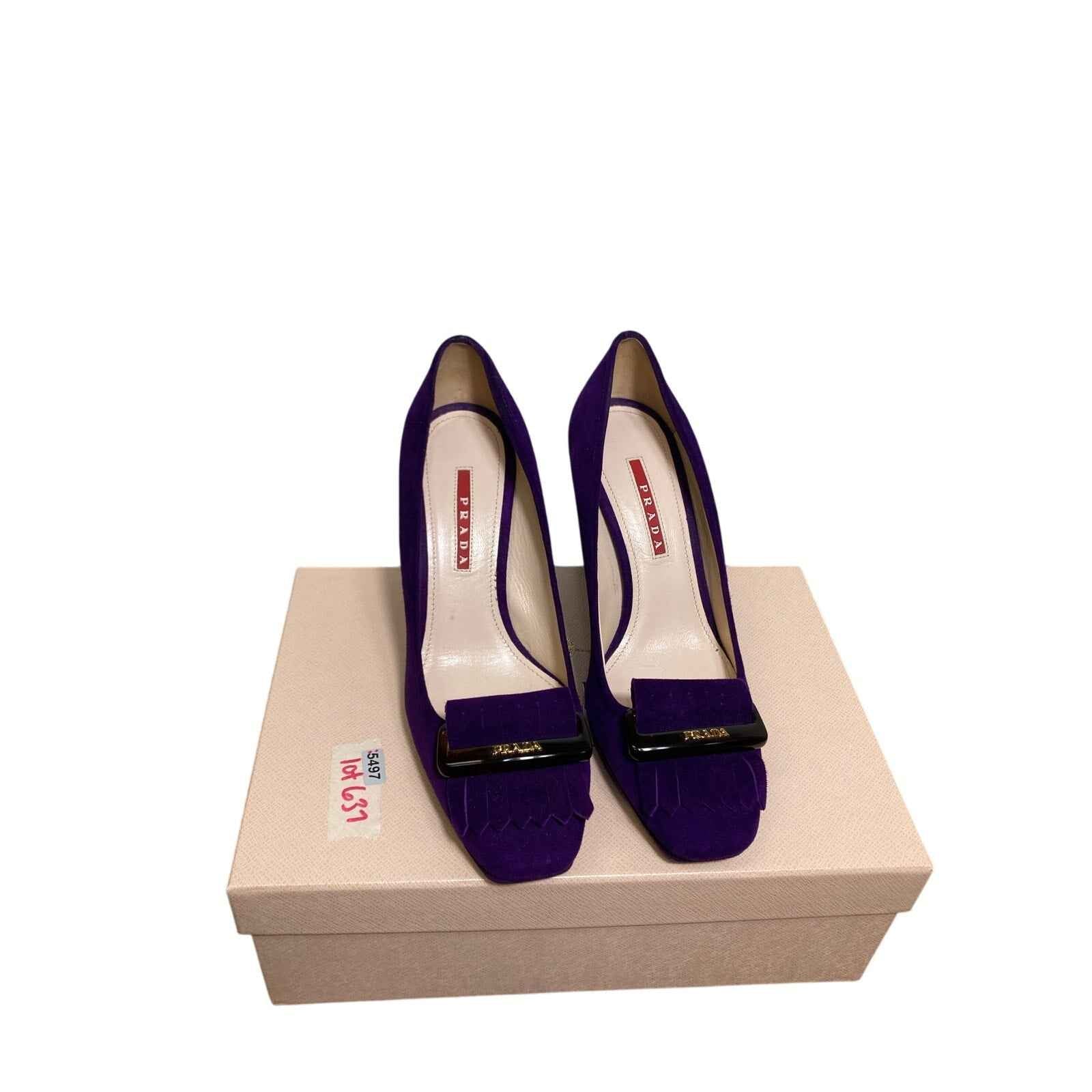 NIB Prada Purple Dark Rose Nero Sz 38 (7.5)