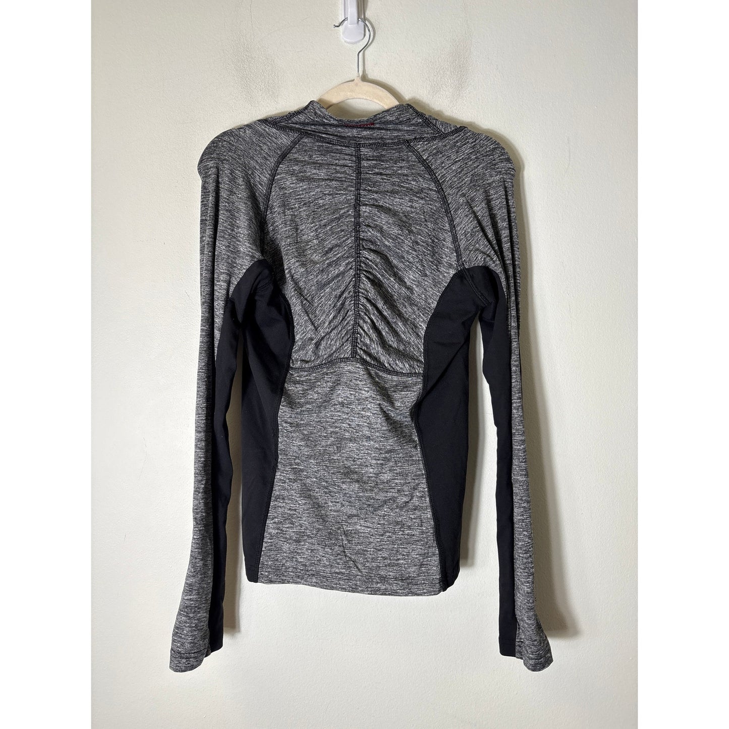 Hard Tail Black Gray Long Sleeve Athletic Quarter Zip Pullover Sz L