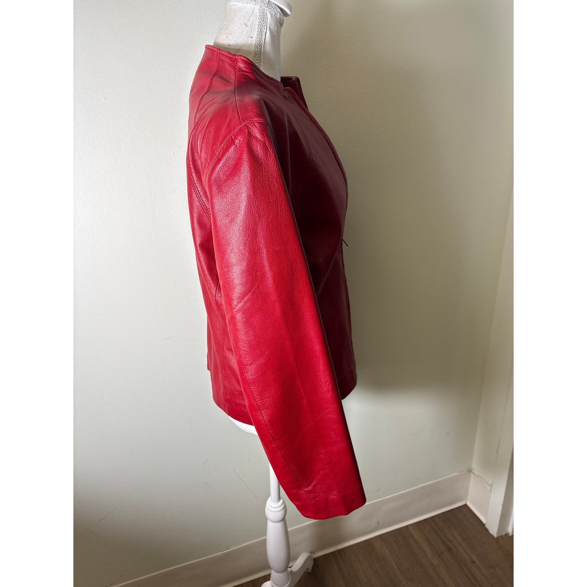 Yovonne Marie Red Leather Jacket Sz 8