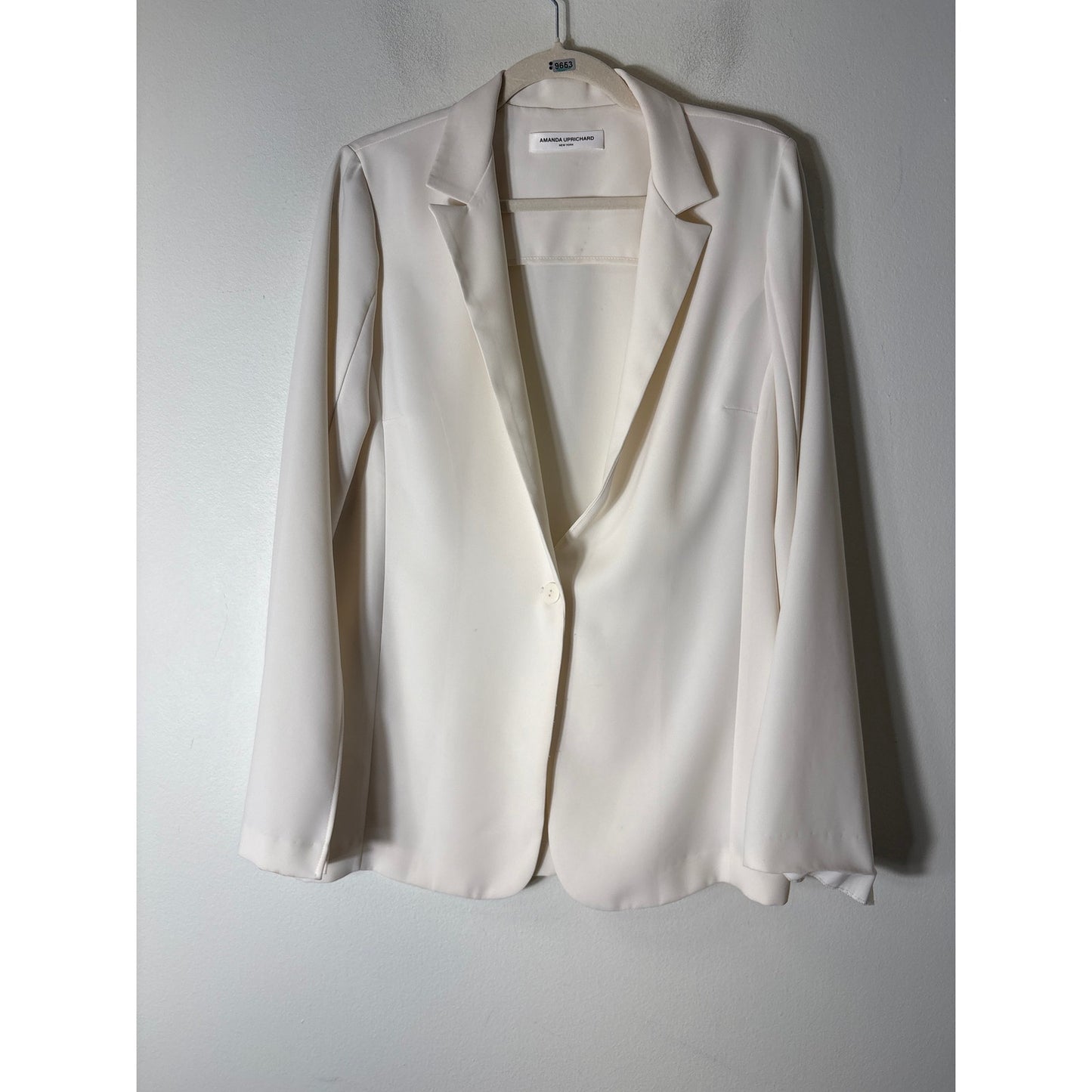Amanda Uprichard Off White Long Sleeve One Button Jacket Sz M