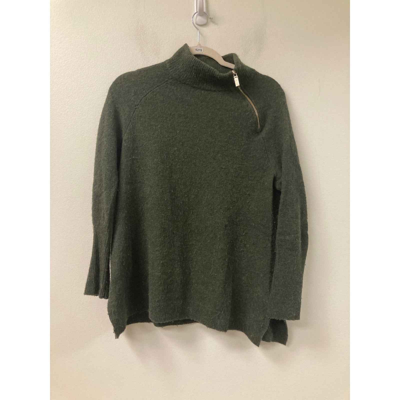 Vineyard Vines Green Long Sleeve Sweater with Zip Detailing Sz M