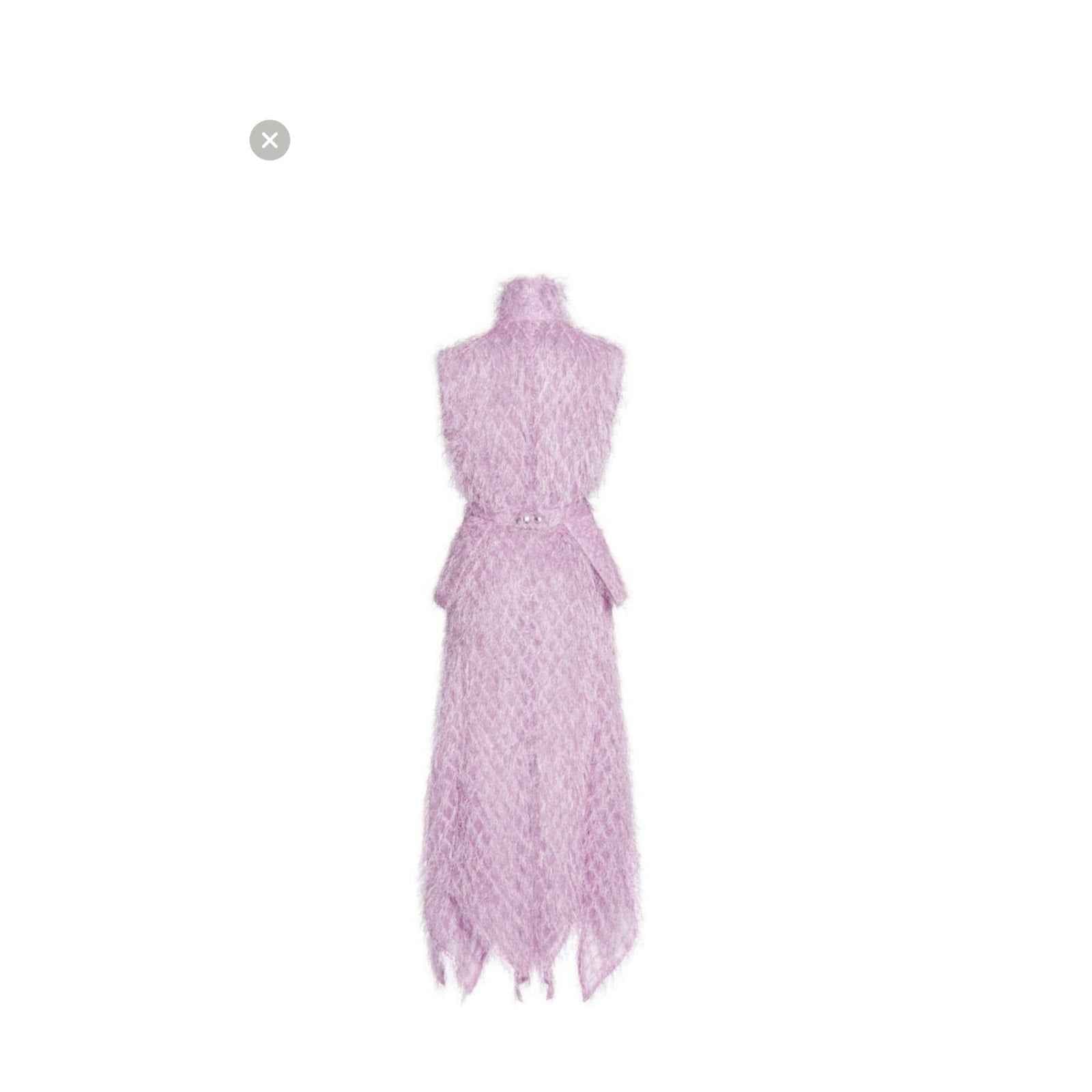 NWT Thebe Magugu Lilac Tinsel Keyhold Midi Sleeveless Dress Sz M