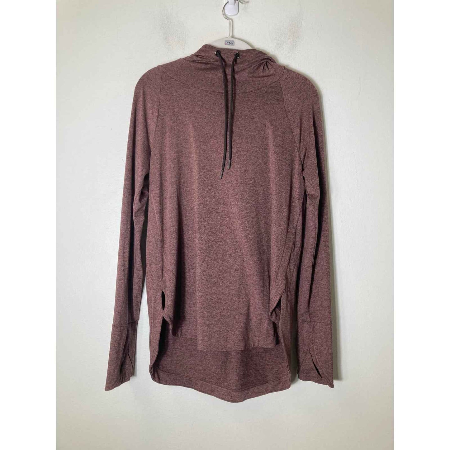 Athleta Heather Maroon Long Sleeve Hooded Sweatshirt Sz S