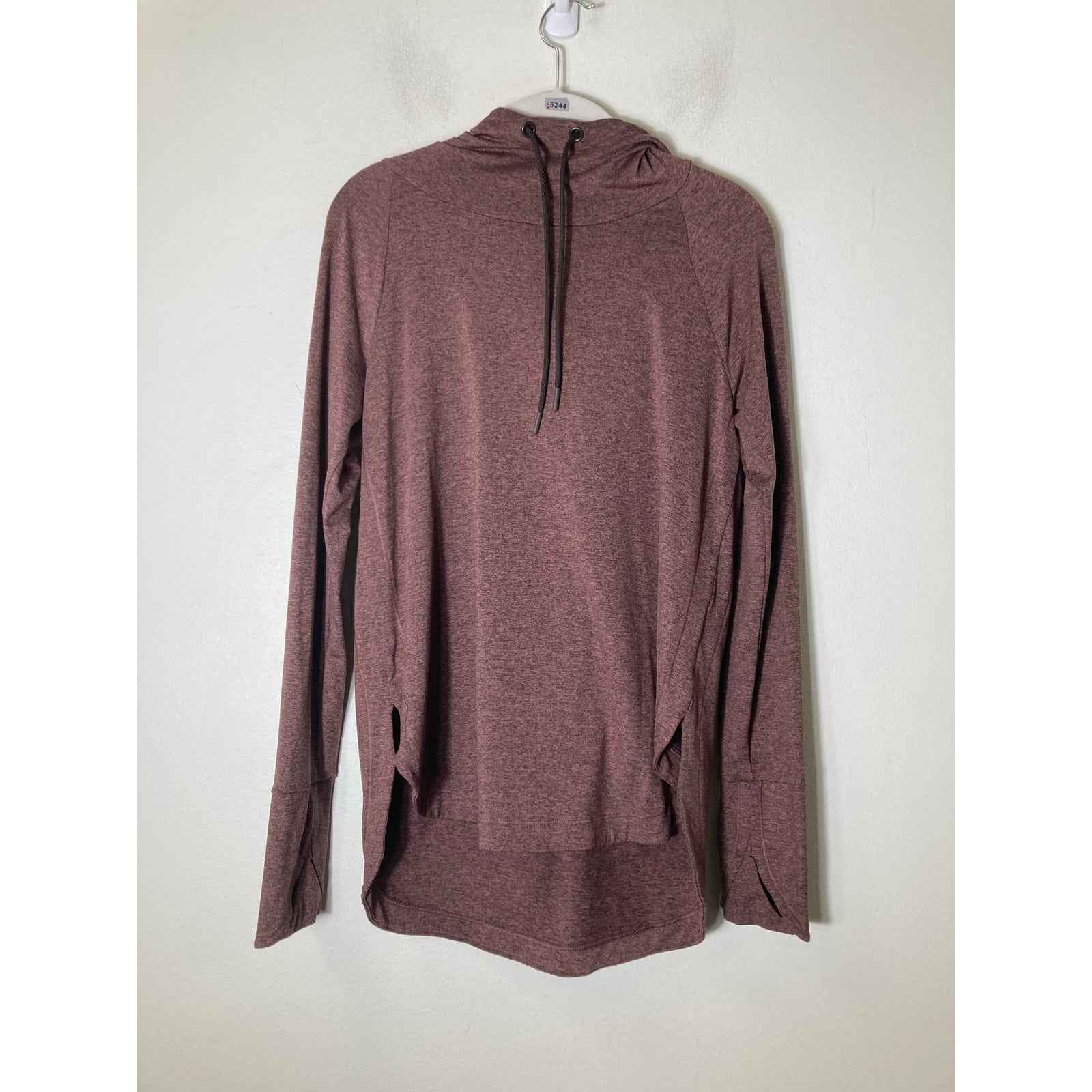 Athleta Heather Maroon Long Sleeve Hooded Sweatshirt Sz S