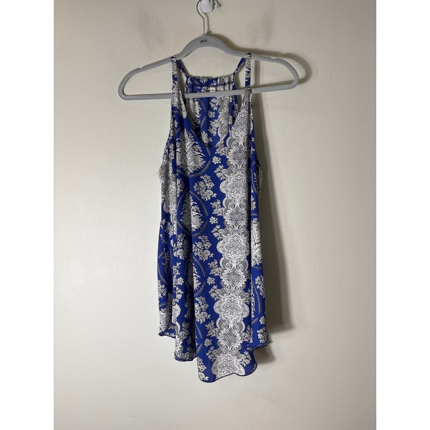 Tyche Blue and White Tank Sz L