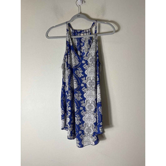 Tyche Blue and White Tank Sz L