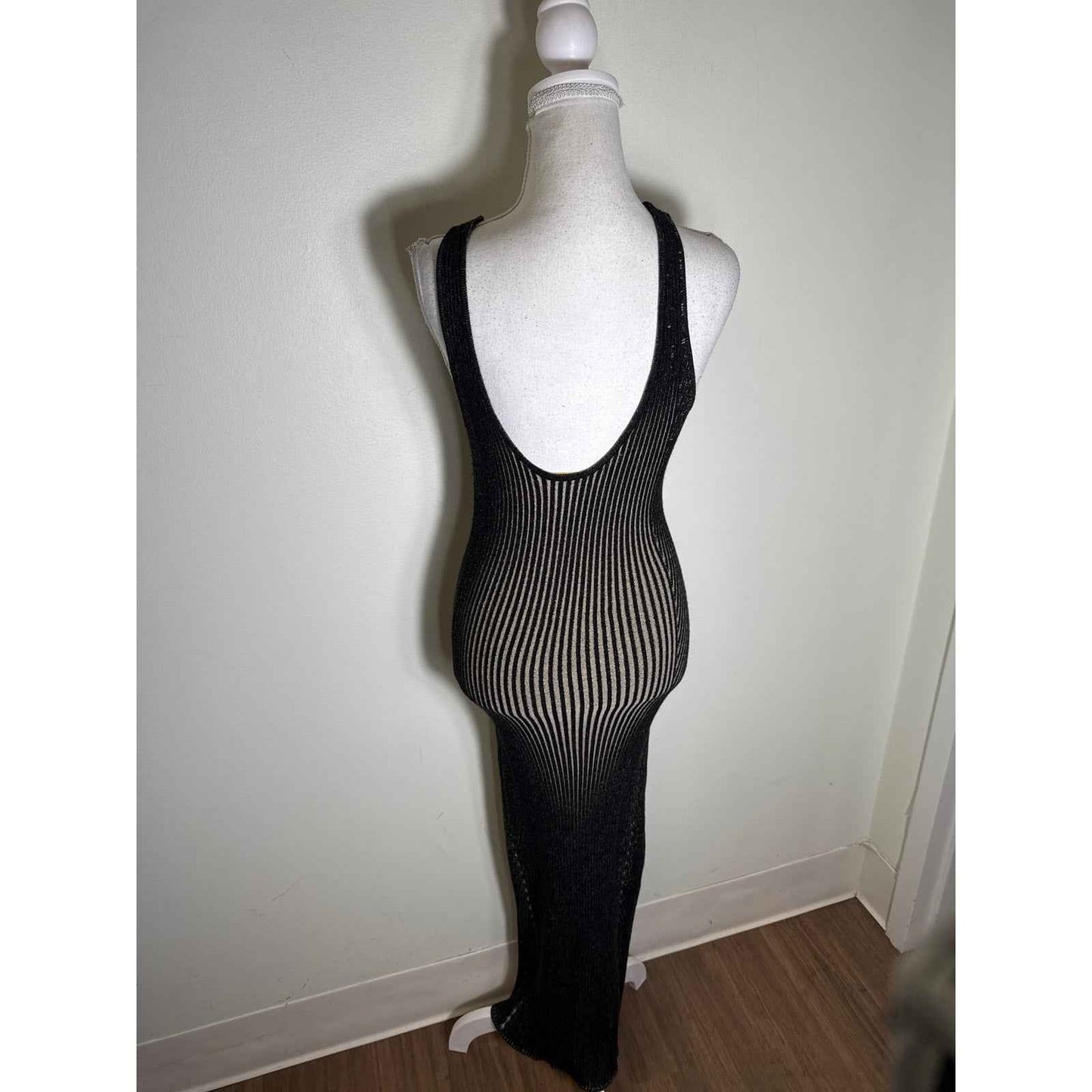Ramy Brook Black and Gray Body Con Tank Dress Sz S