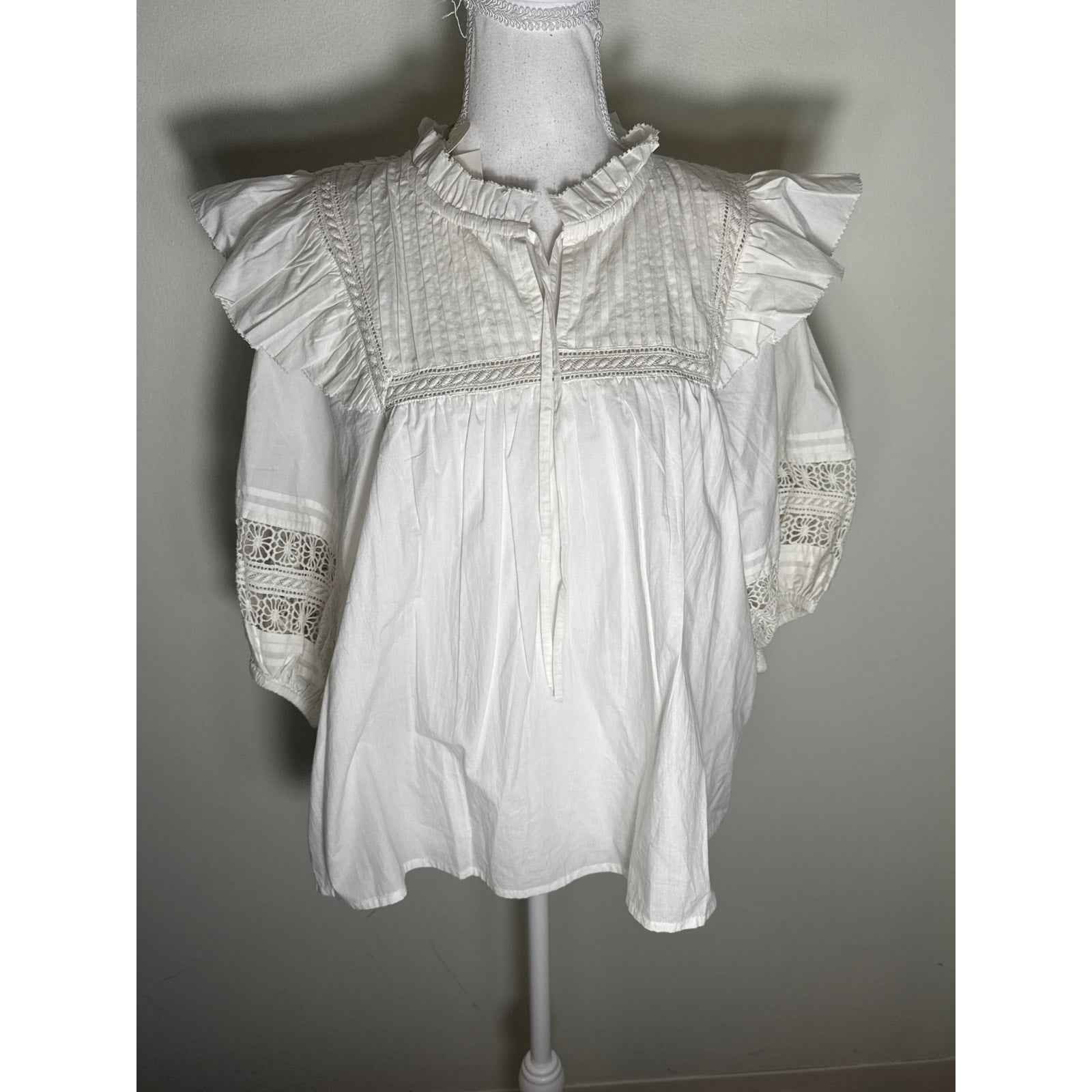 NWT Cleobella White Bridget Blouse Sz XL