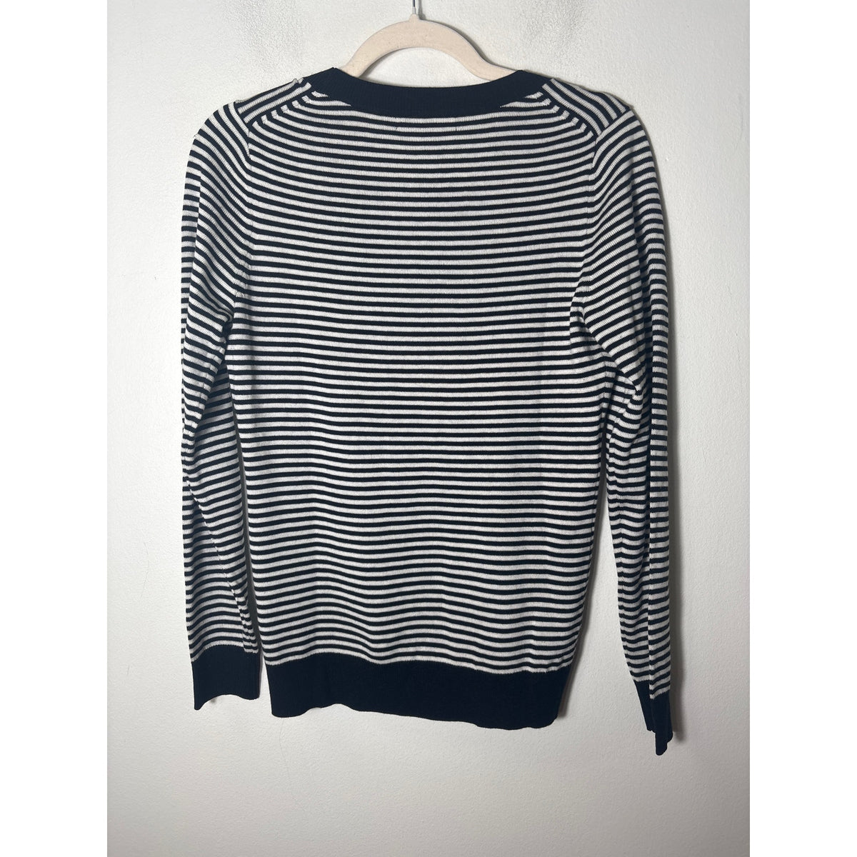 Banana Republic Black and White Stripe With Sequin Polka Dot Sweater Sz S