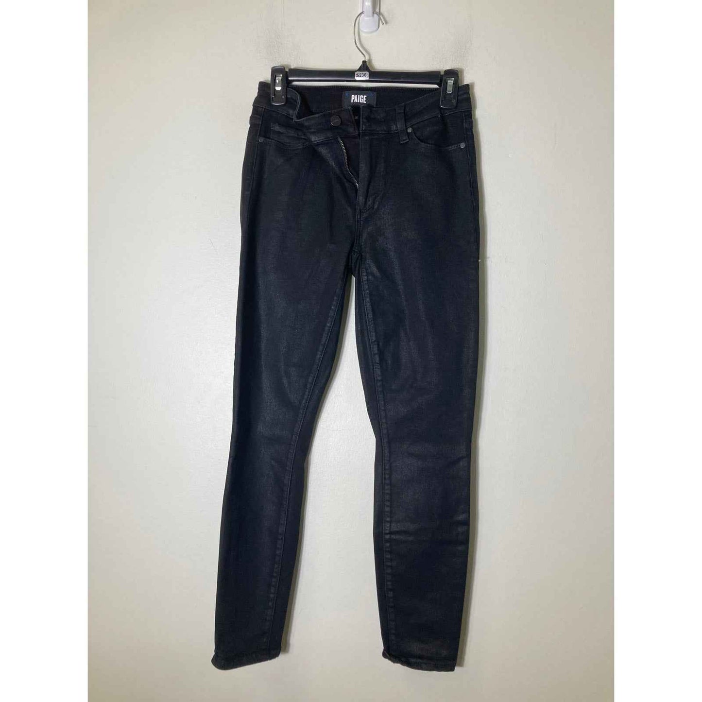 Paige Hoxton Ankle Black Shimmer Denim Sz 26