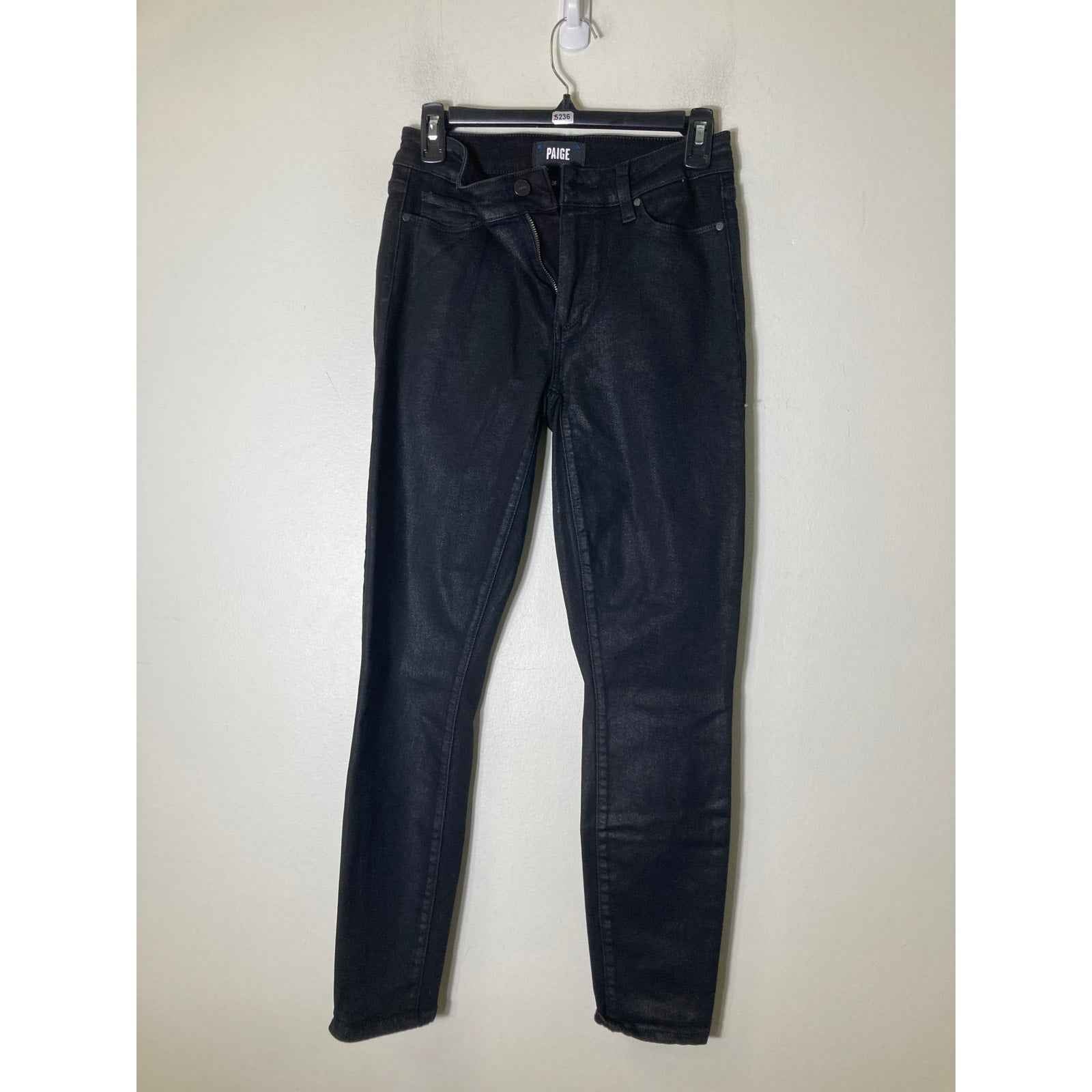 Paige Hoxton Ankle Black Shimmer Denim Sz 26