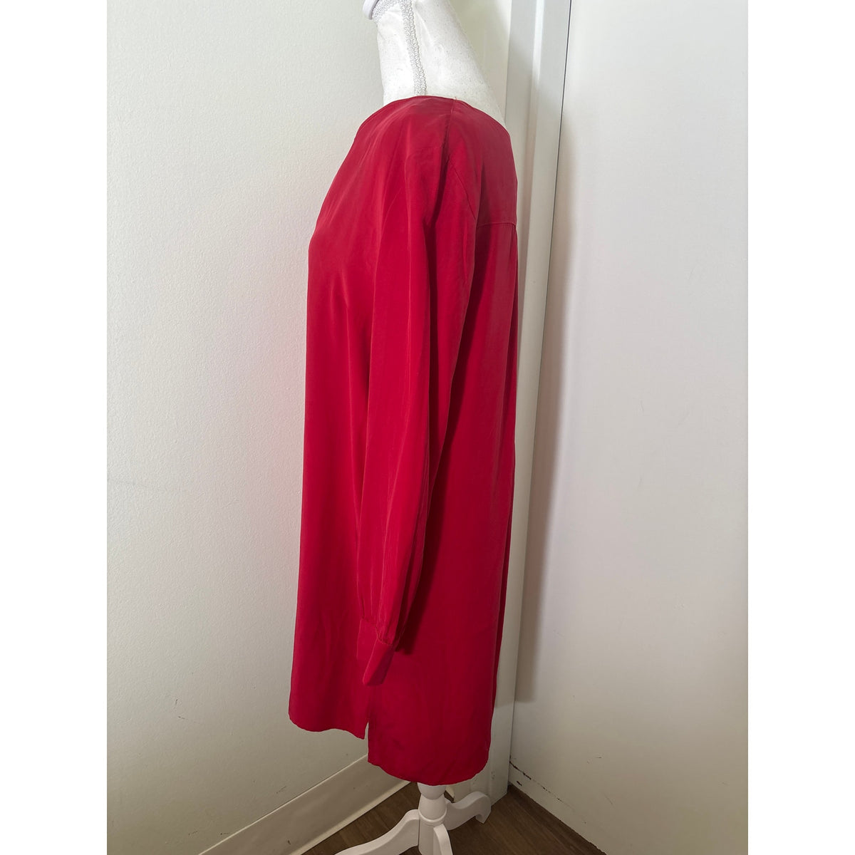 Amanda Uprichard Red Silk Shift Dress Sz L