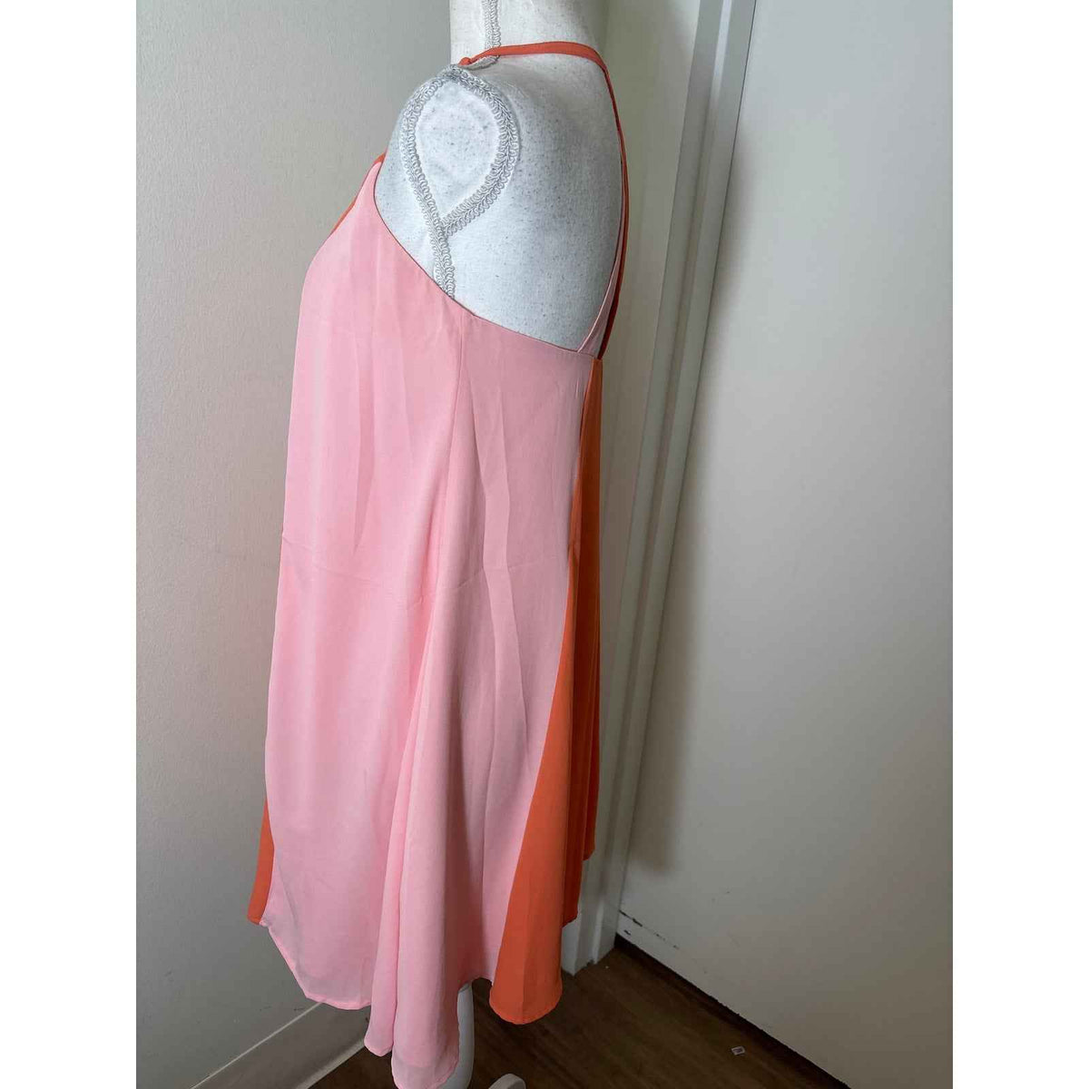 Crosby Orange and Pink Halter Neck Mini Dress sz XS