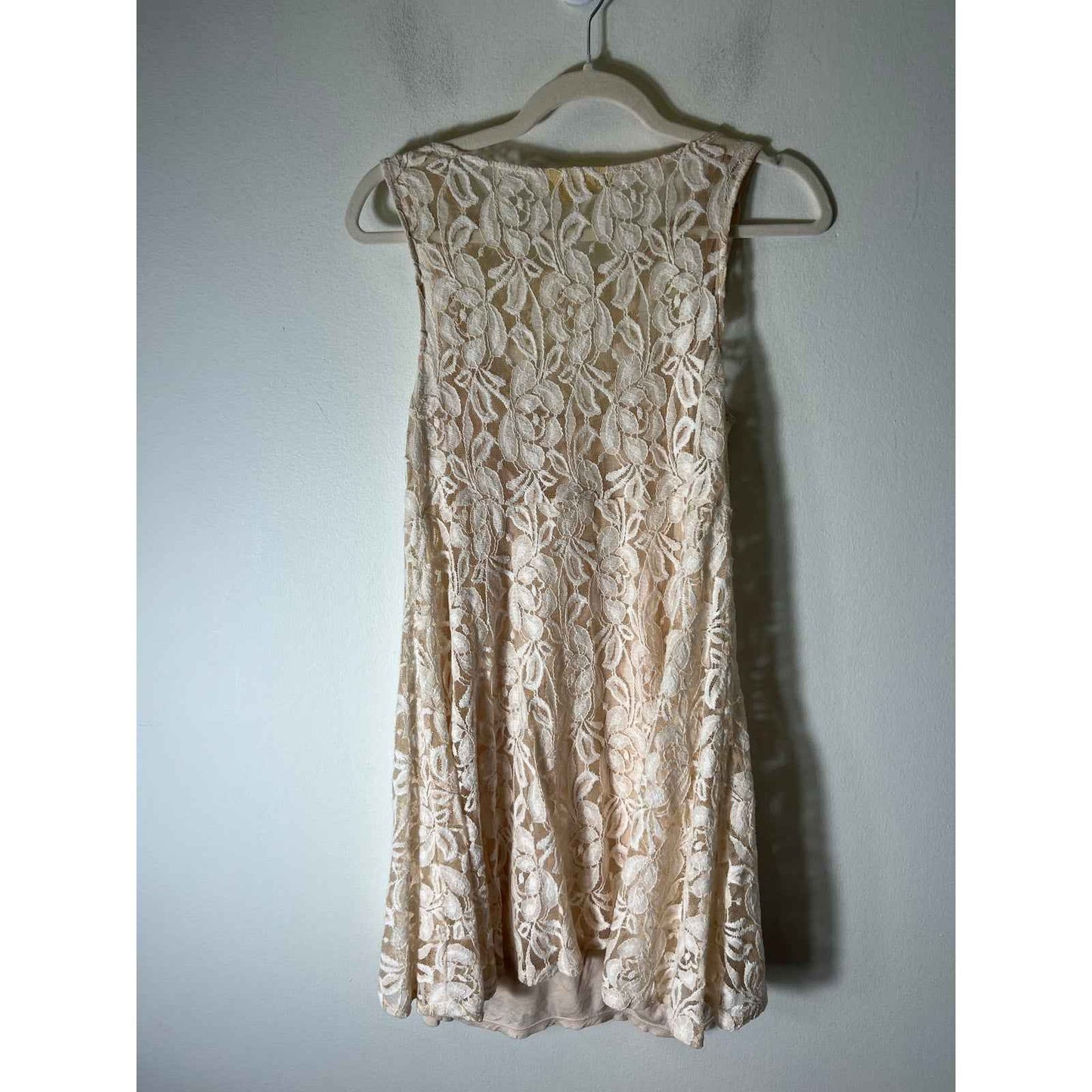 Free People Ivory Lace Sleeveless Knee Length Dress Sz SP