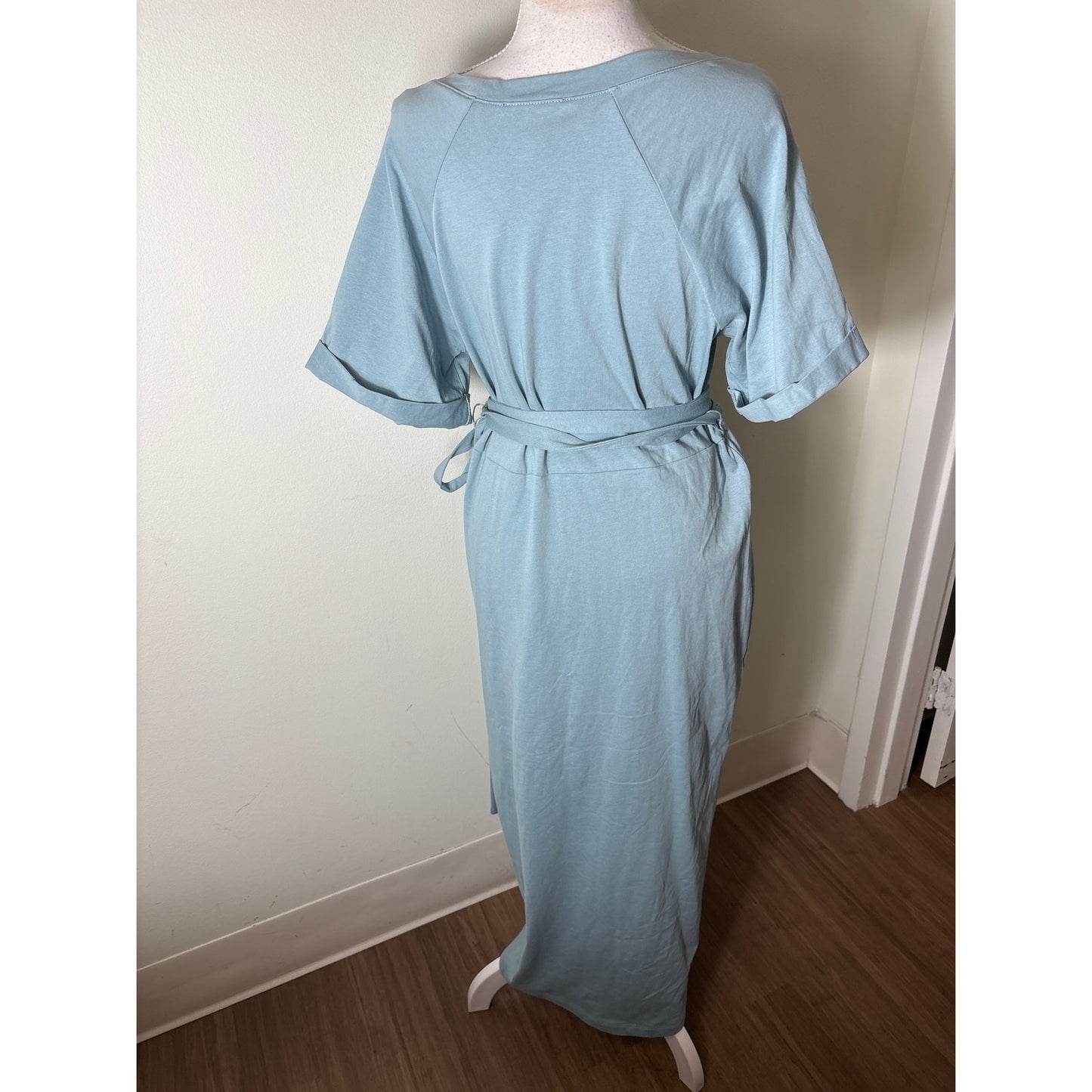 Tuckernuck Light Blue Cuffed Sleeve Tee Maxi Dress Sz M