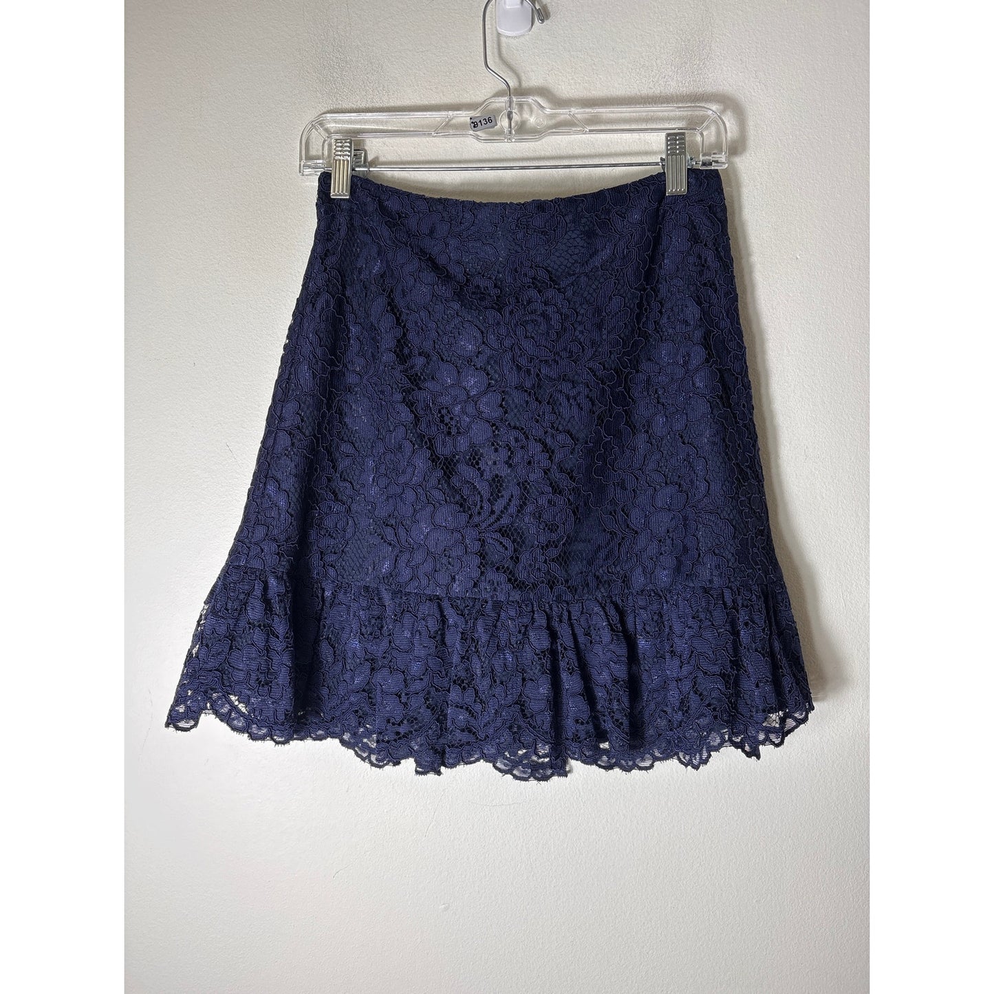 Draper James Midnight Blue Lace Mini Skirt Sz 2