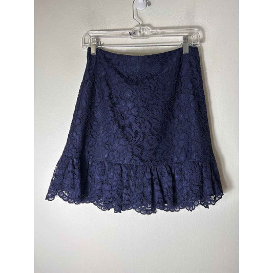 Draper James Midnight Blue Lace Mini Skirt Sz 2