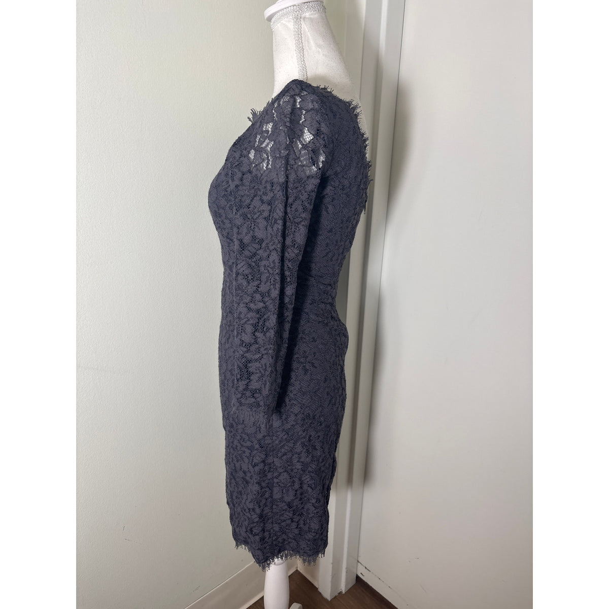 Diane Von Furstenberg Dark Plum Long Sleeve Knee Length Spec Occasion Dress Sz 2