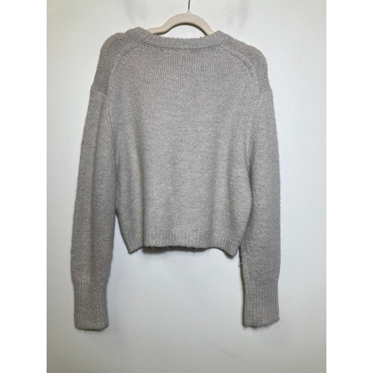 Zara Gray Long Sleeve Knit Crop Sweater Sz XL
