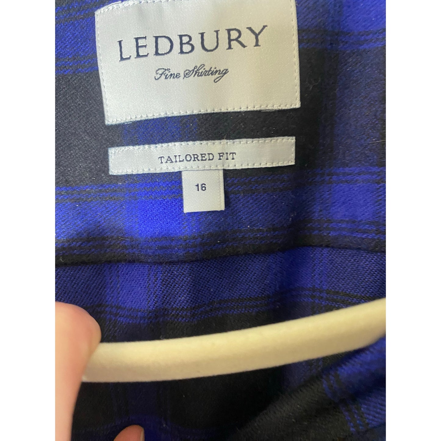 Ledbury Blue Black Flannel Shirt Sz 16