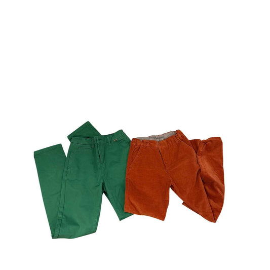 Boys Bundle of 2 Boboli Green and Orange Pants Sz 12