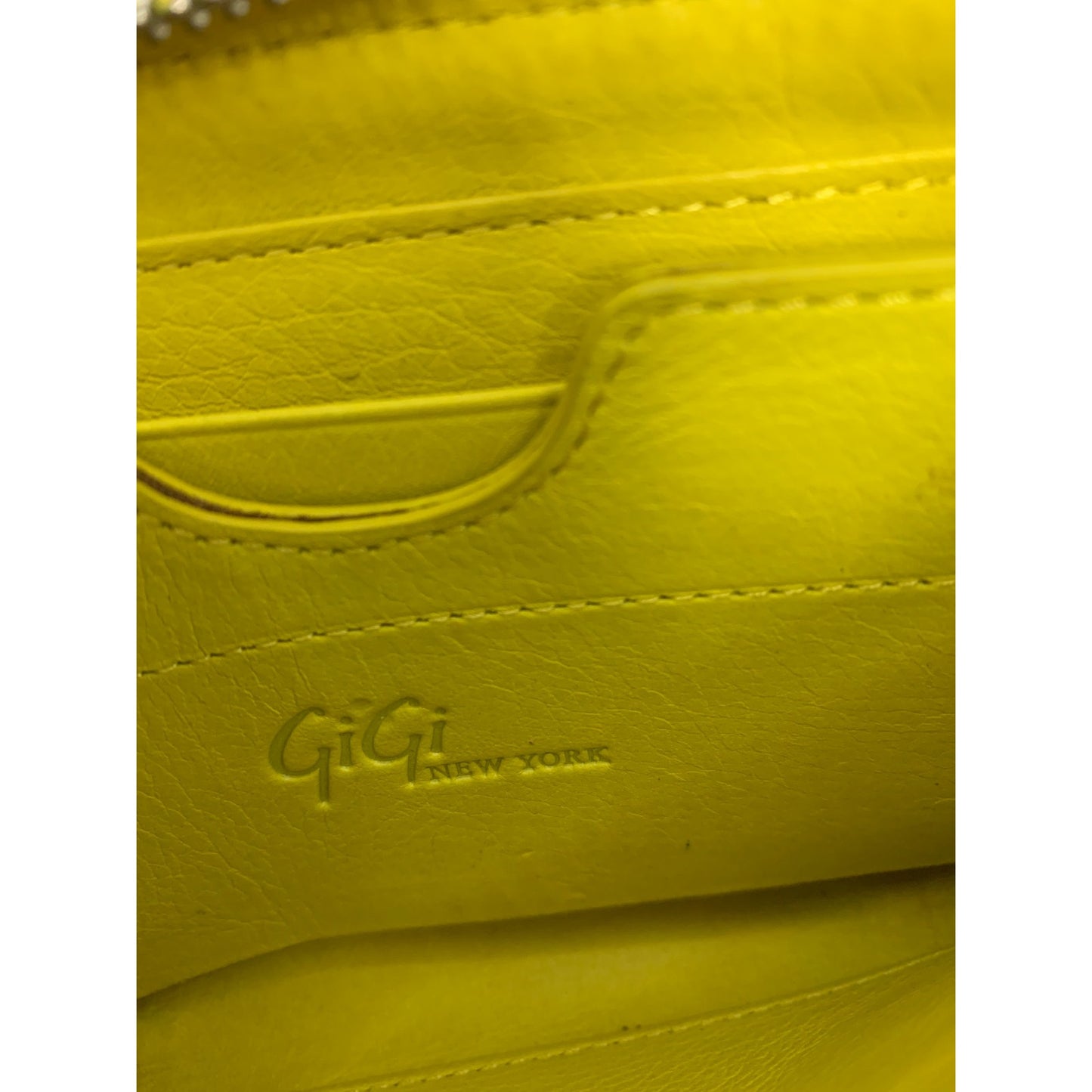 Gigi New York Yellow Crocodile Print Leather Wristlet