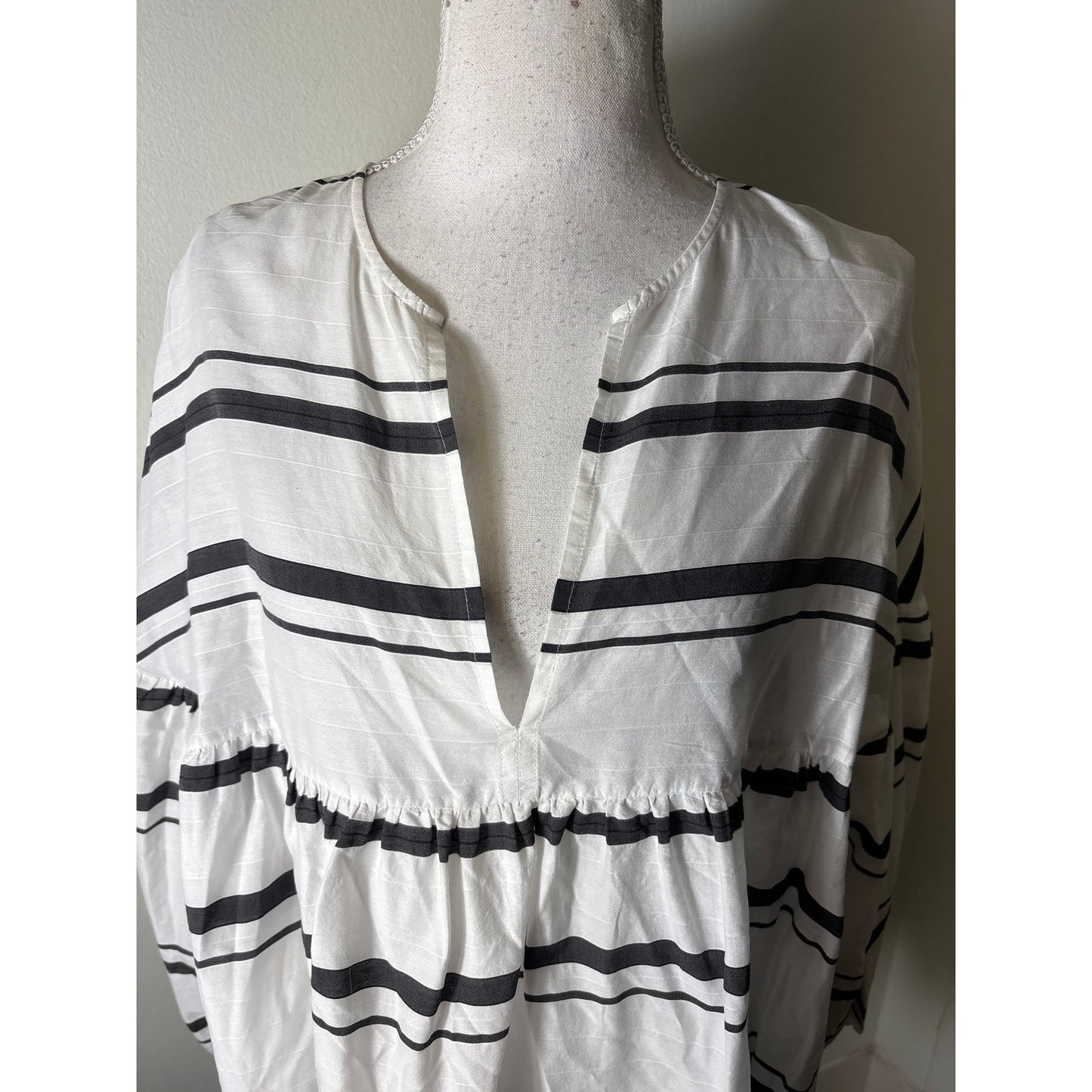 Piazza Sempione Black and White Stripe Italian Shirt Sz 50