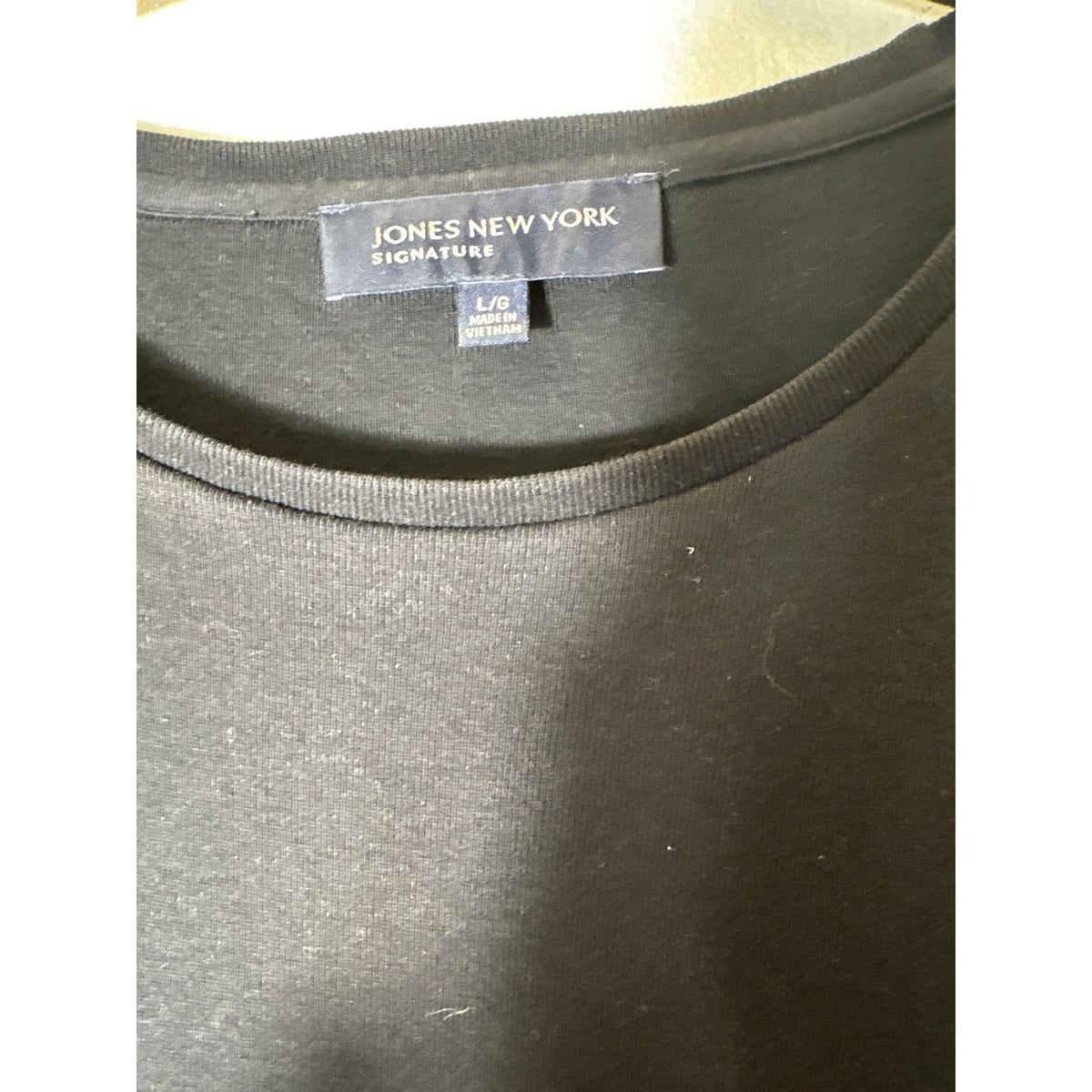 Jones New York Black Long Sleeve Elevated Tee Shirt Sz L