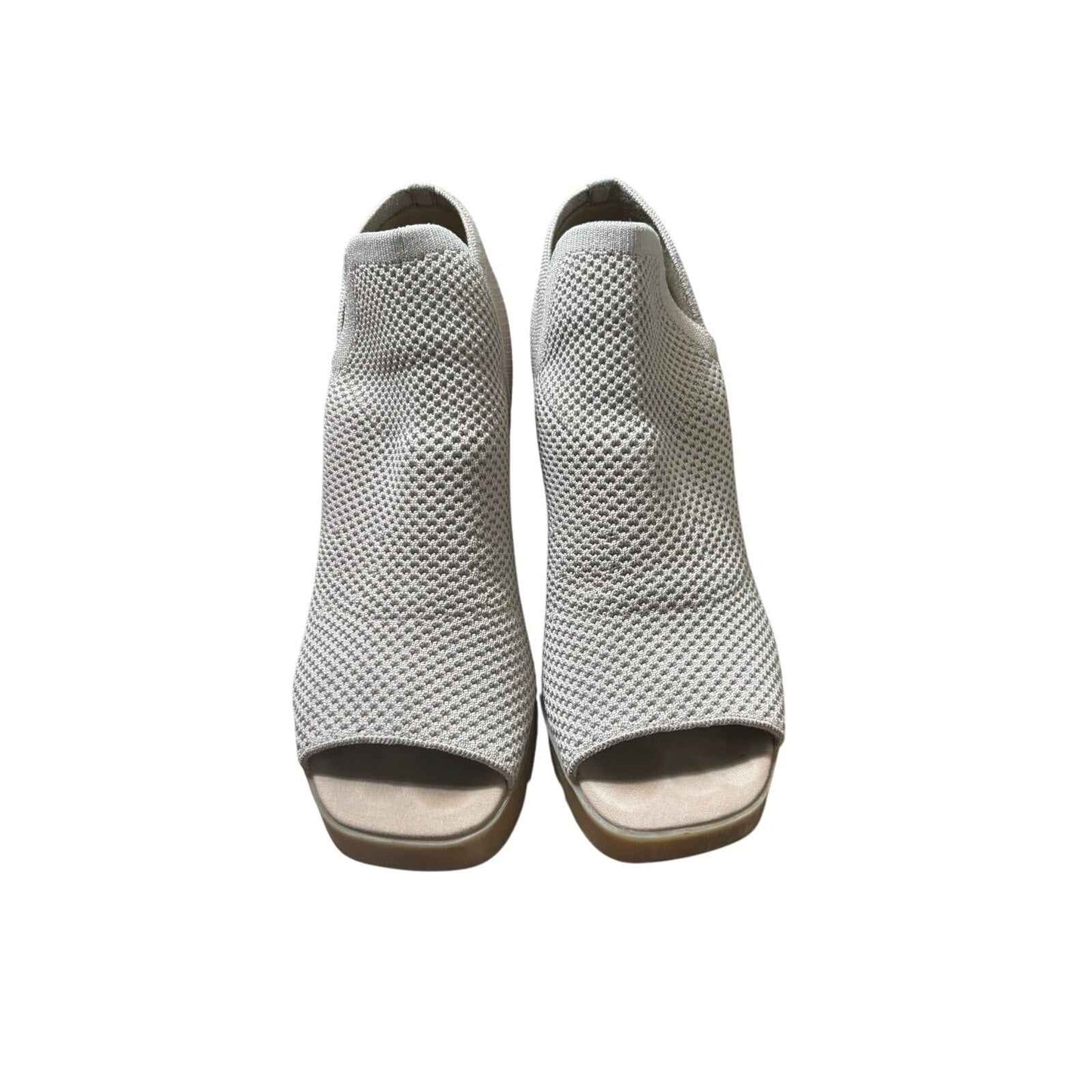 Eileen Fisher Tan Knit Peep Toe Bootie Sz 10