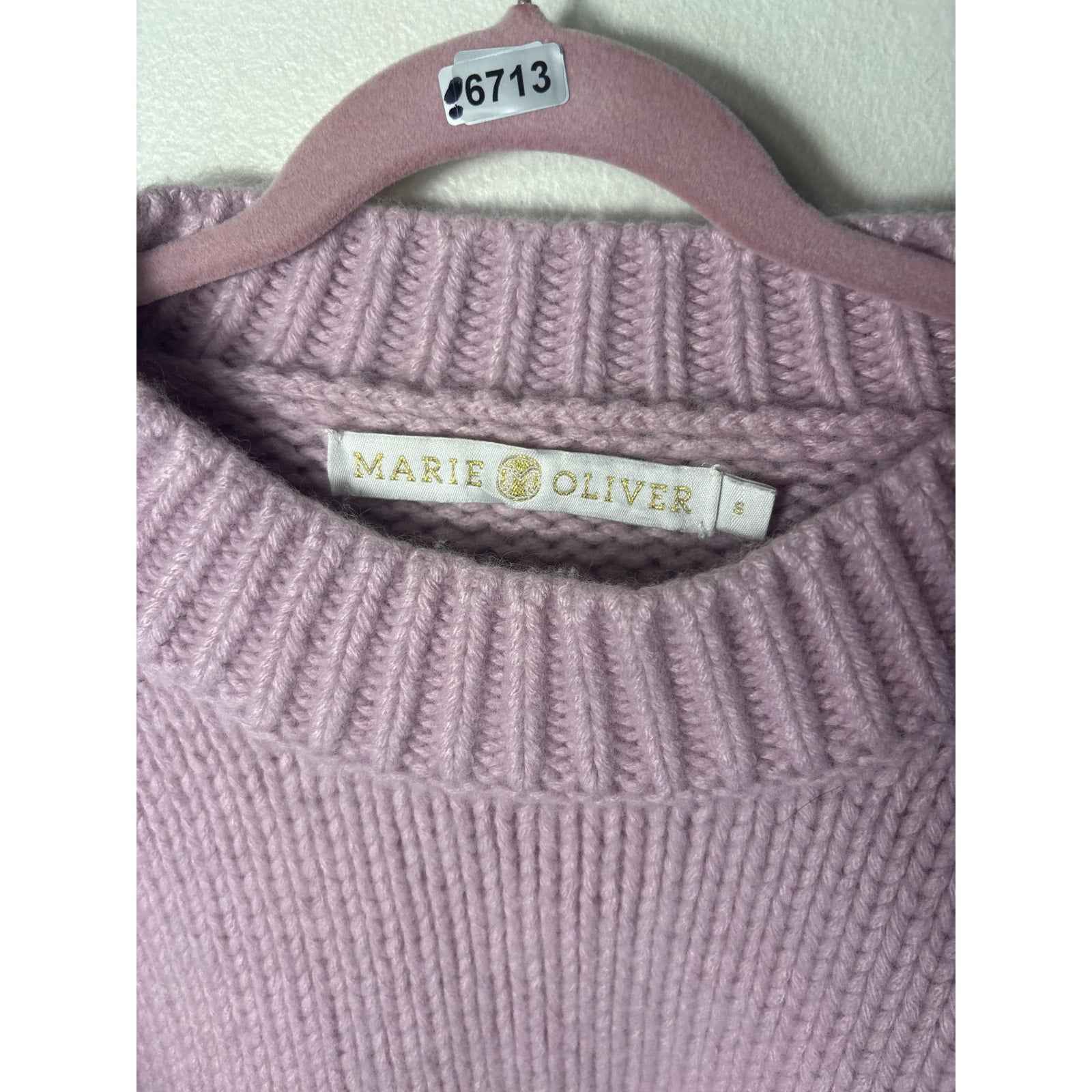 Marie Oliver Pinkish Purple Knit Long Sleeve Sweater Sz S