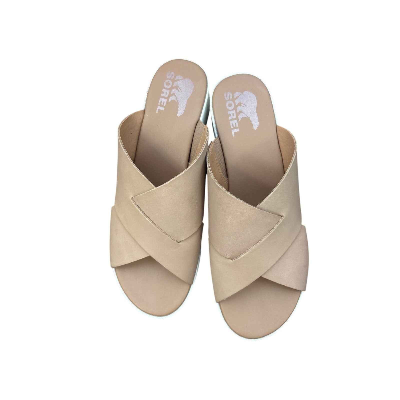 Sorel Tan Criss Cross Wedges Sz 8.5