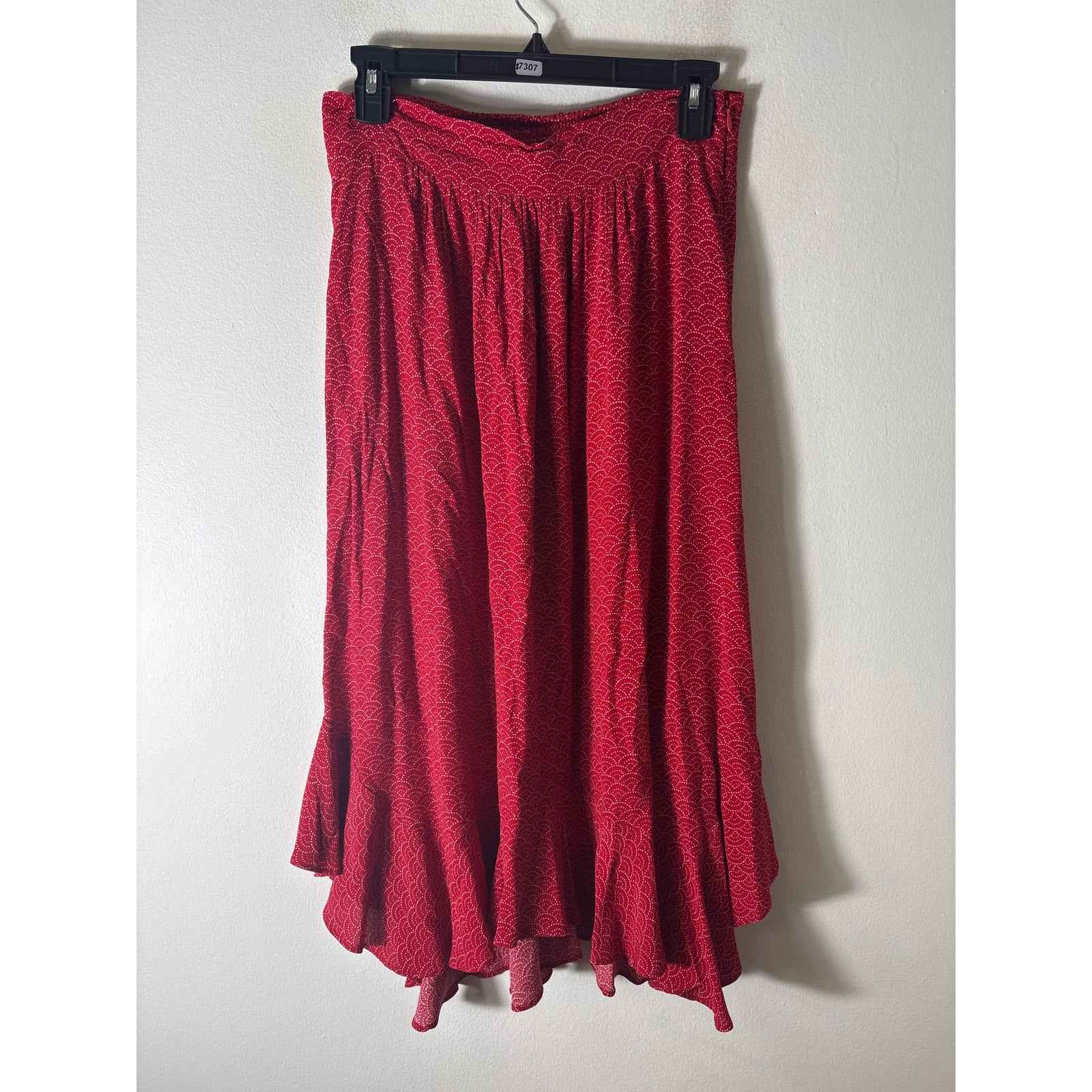 ba&sh Red Long Flouncy Skirt Sz 6