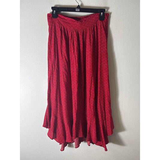 ba&sh Red Long Flouncy Skirt Sz 6